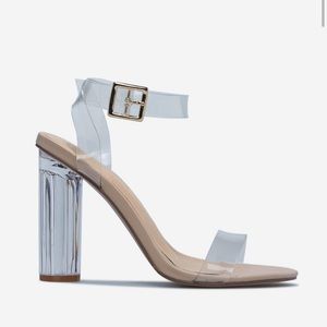 Clear block heels 8.5